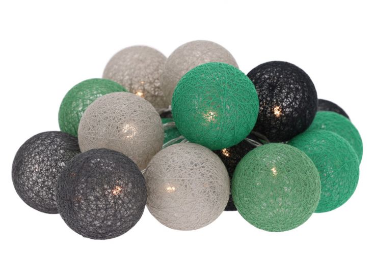 Pro Garden catena luminosa verde con palline di cotone